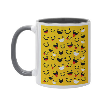 Smilies , Mug colored grey, ceramic, 330ml