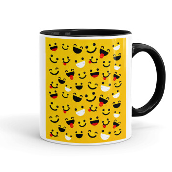 Smilies , Mug colored black, ceramic, 330ml