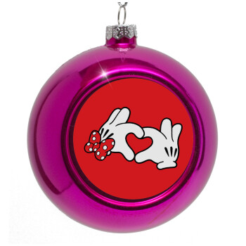 Love hands, Purple Christmas tree ornament bauble 8cm