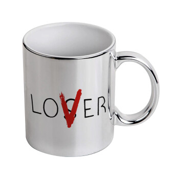 IT Lov(s)er, Mug ceramic, silver mirror, 330ml