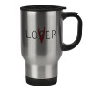 Stainless steel travel mug with lid, double wall 450ml