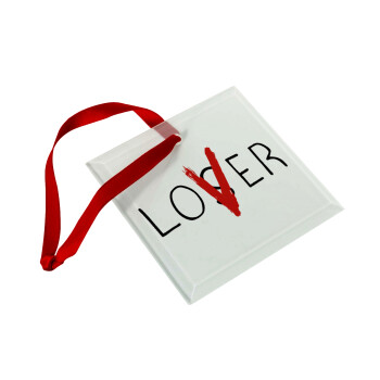 IT Lov(s)er, Christmas ornament, glass square ornament 9x9cm