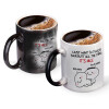 Color changing magic Mug, ceramic, 330ml when adding hot liquid inside, the black colour desappears (1 pcs)