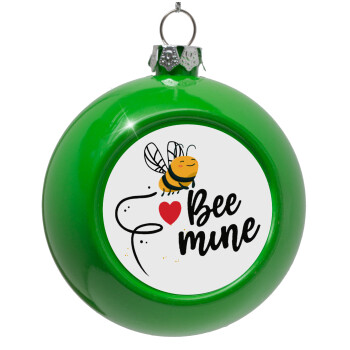 Bee mine!!!, Green Christmas tree ornament bauble 8cm