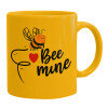 Ceramic coffee mug yellow, 330ml