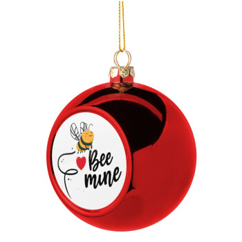 Bee mine!!!, Χριστουγεννιάτικη μπάλα δένδρου Κόκκινη 8cm