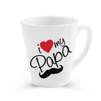 I Love my papa, Κούπα κωνική Latte Λευκή, κεραμική, 300ml