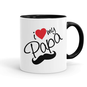 I Love my papa, Mug colored black, ceramic, 330ml