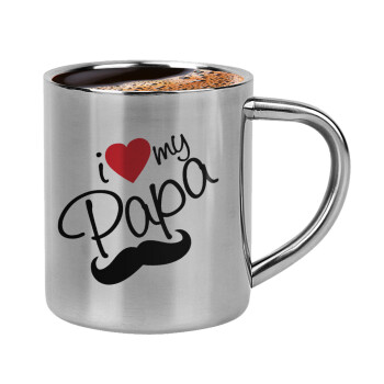 I Love my papa, Double-wall metal cup for espresso (220ml)