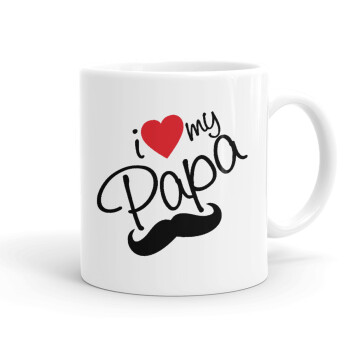 I Love my papa, Ceramic coffee mug, 330ml (1pcs)