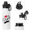 Metal water bottle with safety cap, aluminum 850ml