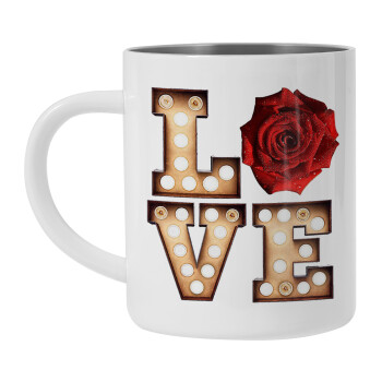 Love lights and roses, Mug Stainless steel double wall 300ml