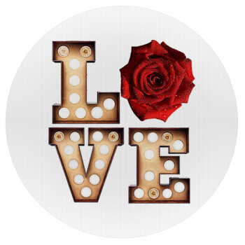 Love lights and roses, Mousepad Round 20cm