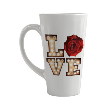 Love lights and roses, Κούπα κωνική Latte Μεγάλη, κεραμική, 450ml