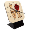 Quartz Table clock in natural wood (10cm)