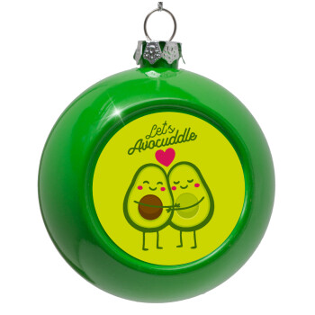 Let's avocuddle, Green Christmas tree ornament bauble 8cm