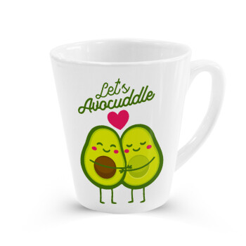 Let's avocuddle, Κούπα κωνική Latte Λευκή, κεραμική, 300ml