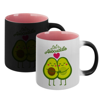 Let's avocuddle, Κούπα Μαγική εσωτερικό ΡΟΖ, κεραμική 330ml που αλλάζει χρώμα με το ζεστό ρόφημα