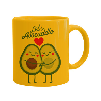 Let's avocuddle, Κούπα, κεραμική κίτρινη, 330ml