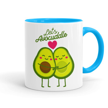 Let's avocuddle, Κούπα χρωματιστή γαλάζια, κεραμική, 330ml