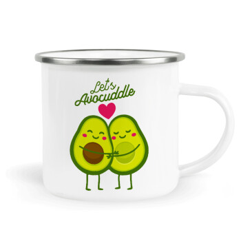 Let's avocuddle, Metallic enamel cup white 360ml