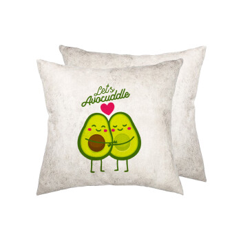 Let's avocuddle, Μαξιλάρι καναπέ Δερματίνη Γκρι 40x40cm με γέμισμα