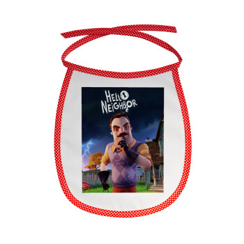  Hello Neighbor, Σαλιάρα μωρού αλέκιαστη με κορδόνι Κόκκινη