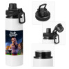 Metal water bottle with safety cap, aluminum 850ml