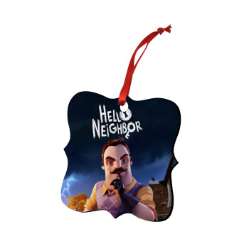  Hello Neighbor, Christmas ornament polygon wooden 7.5cm