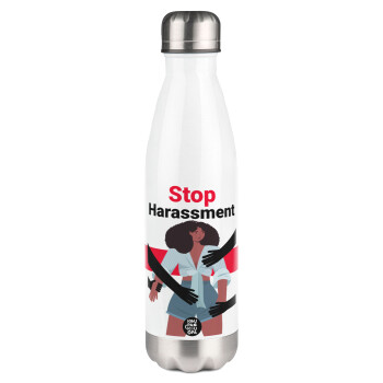 STOP Harassment, Metal mug thermos White (Stainless steel), double wall, 500ml