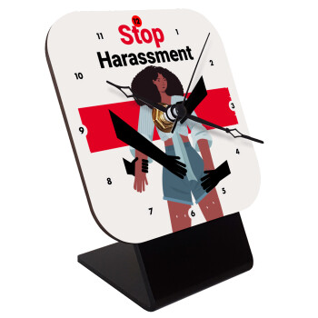 STOP Harassment, Επιτραπέζιο ρολόι ξύλινο με δείκτες (10cm)