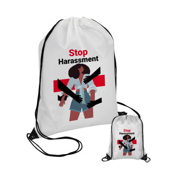 STOP Harassment, Τσάντα πουγκί με μαύρα κορδόνια (1 τεμάχιο)