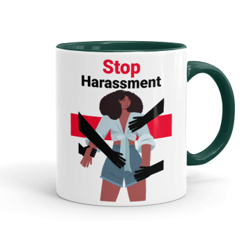 STOP Harassment, Κούπα χρωματιστή πράσινη, κεραμική, 330ml