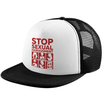 STOP sexual Harassment, Καπέλο Ενηλίκων Soft Trucker με Δίχτυ Black/White (POLYESTER, ΕΝΗΛΙΚΩΝ, UNISEX, ONE SIZE)
