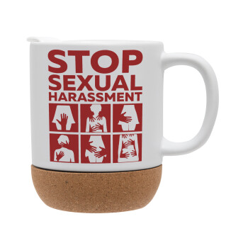 STOP sexual Harassment, Ceramic coffee mug Cork (MAT), 330ml (1pcs)