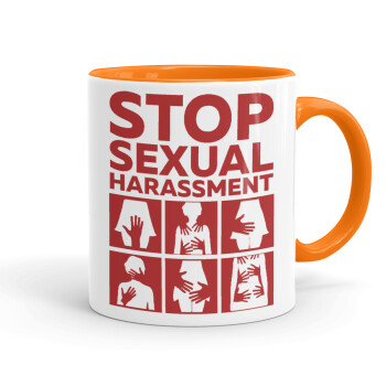 STOP sexual Harassment, Mug colored orange, ceramic, 330ml