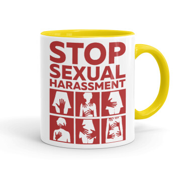 STOP sexual Harassment, Mug colored yellow, ceramic, 330ml