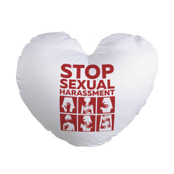 STOP sexual Harassment, Μαξιλάρι καναπέ καρδιά 40x40cm περιέχεται το  γέμισμα