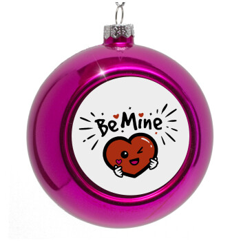 Be mine!, Purple Christmas tree ornament bauble 8cm