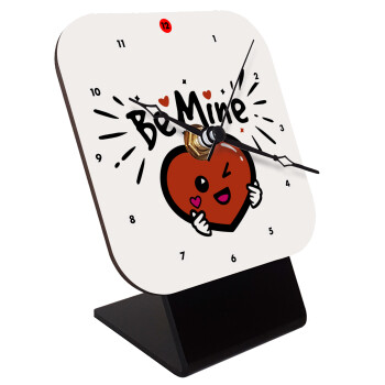 Be mine!, Quartz Wooden table clock with hands (10cm)