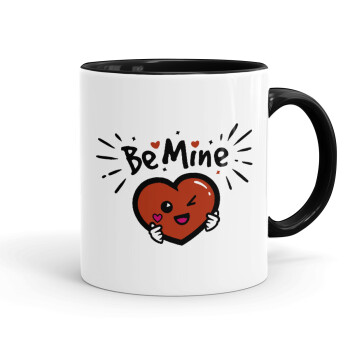 Be mine!, Mug colored black, ceramic, 330ml
