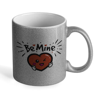 Be mine!, Κούπα Ασημένια Glitter που γυαλίζει, κεραμική, 330ml