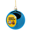 Blue Christmas tree ball ornament 8cm