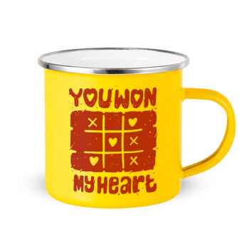 Τρίλιζα you won my heart, Yellow Enamel Metallic Cup 360ml