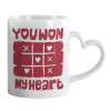 Mug heart handle, ceramic, 330ml