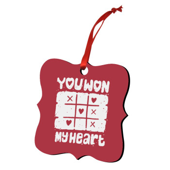 Τρίλιζα you won my heart, Christmas ornament polygon wooden 7.5cm