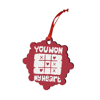 Τρίλιζα you won my heart, Christmas ornament snowflake wooden 7.5cm