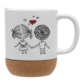 Hold my hand for ever, Ceramic coffee mug Cork (MAT), 330ml (1pcs)