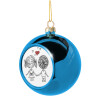 Blue Christmas tree ball ornament 8cm