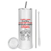 Tumbler stainless steel 600ml, with metal straw & cleaning brush